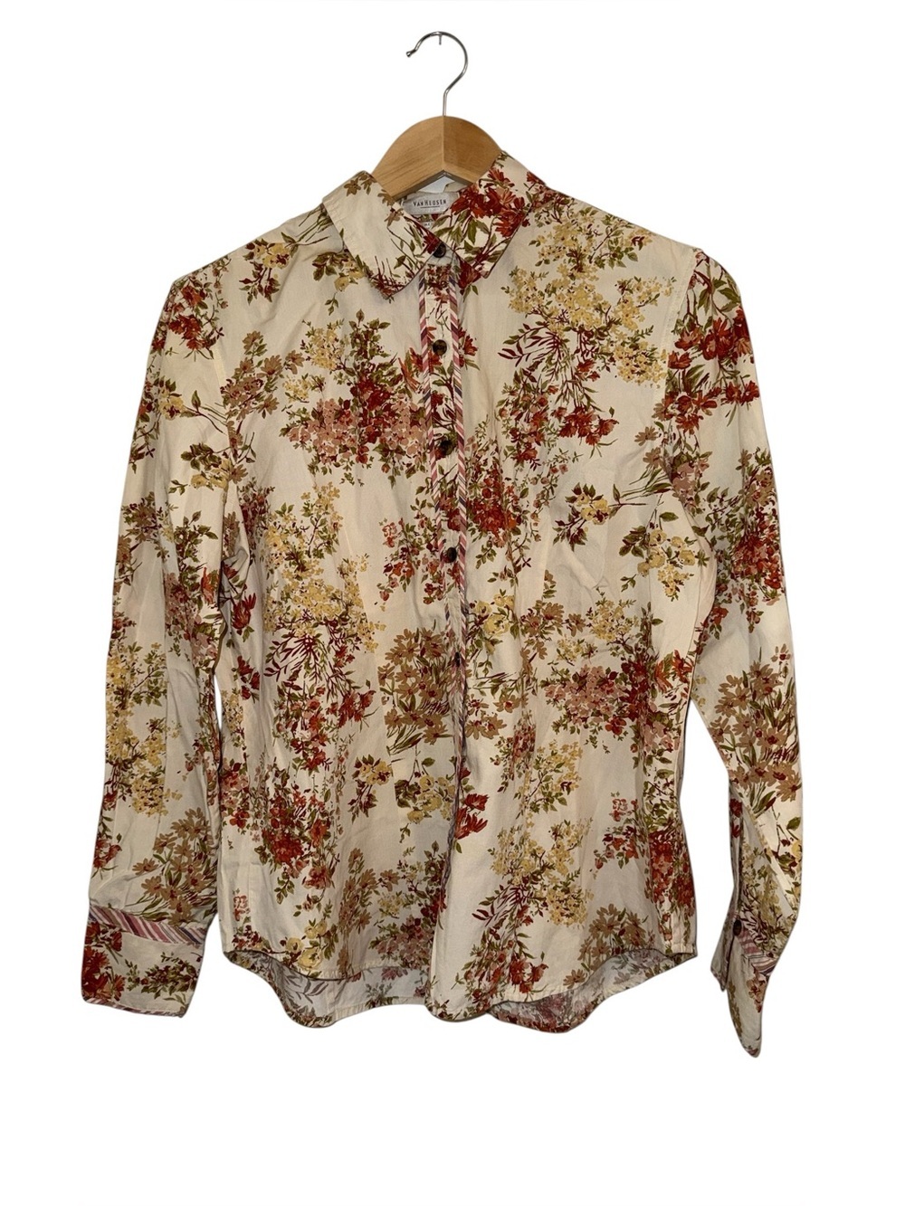 Van Heusen Long Sleeve Button Up Floral Top Medium autumn Casual Comfy Chic